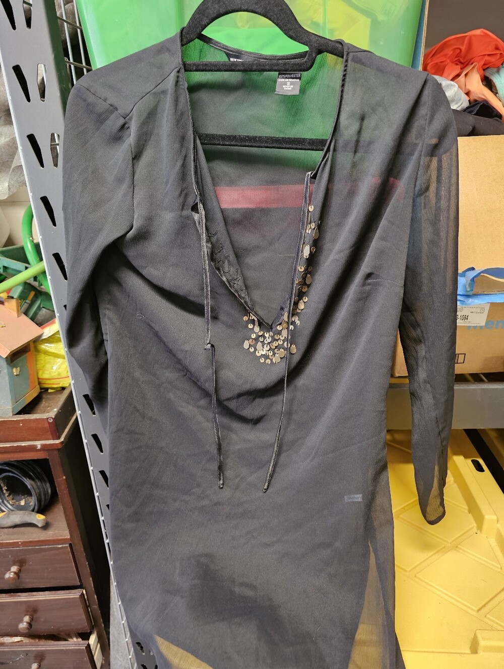 New York and Company Swim cover up sheer black size small